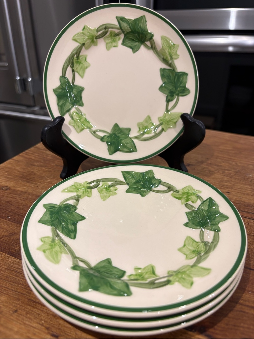 Vintage Franciscan Ivy Leaf Ceramic Bread & Butter Plate Set
